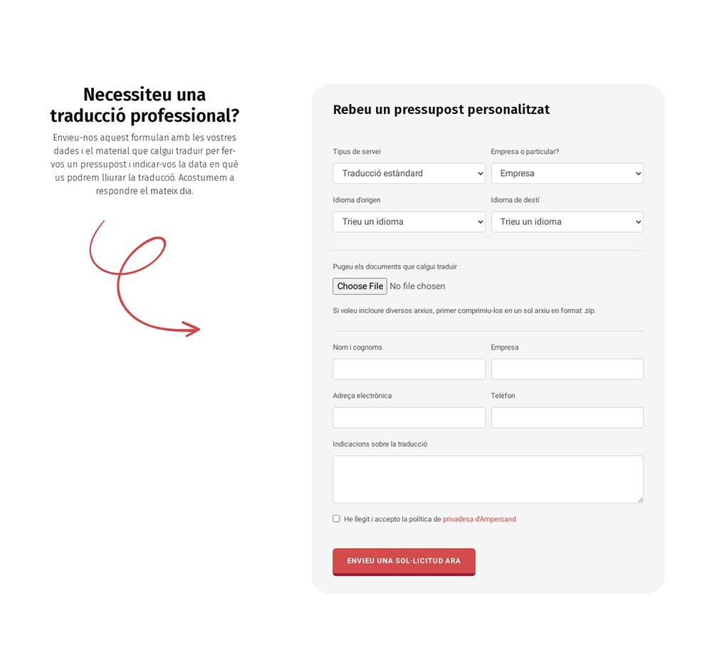 Ampersand Traduccions: captura 3